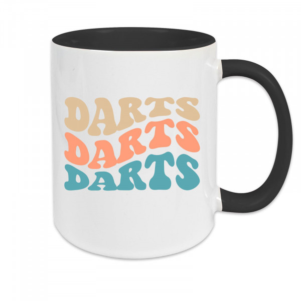 Tasse zweifarbig Darts Farben Wellen