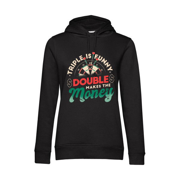 Nachhaltiger Hoodie Damen Darts Triple is funny Double makes the money 2