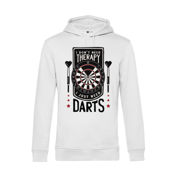 Nachhaltiger Hoodie Herren Darts I don't need Therapy