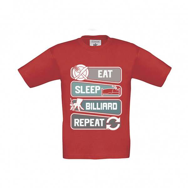 T-Shirt Kinder Eat Sleep Billiard Repeat