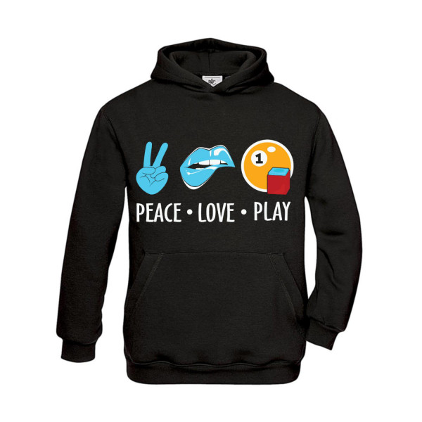 Hoodie Kinder Billard Peace Love Play