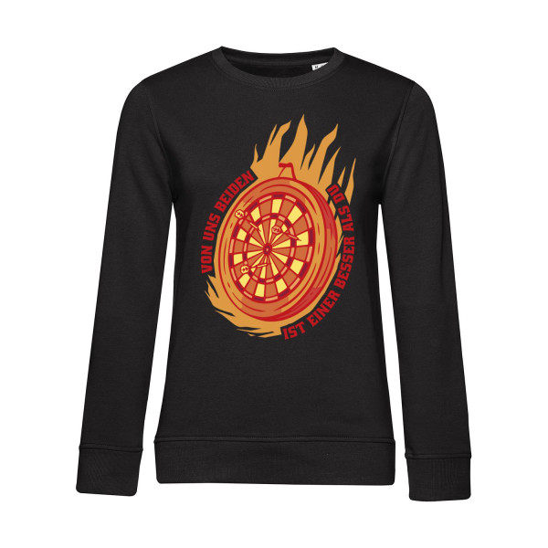 Nachhaltiges Sweatshirt Damen Darts Von uns Beiden ist einer besser als Du