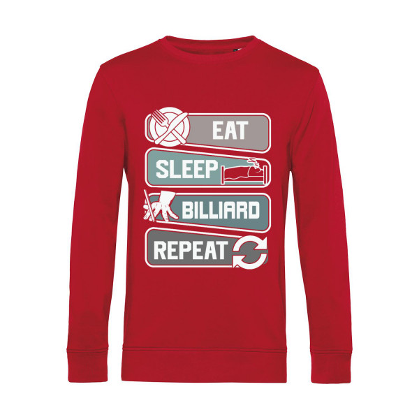 Nachhaltiges Sweatshirt Herren Eat Sleep Billiard Repeat