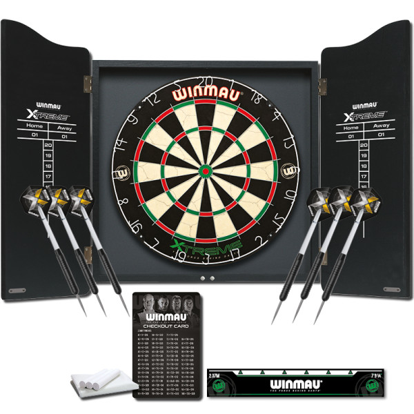 Winmau Dartboard Set „XTREME“ inklusive Cabinet & Darts