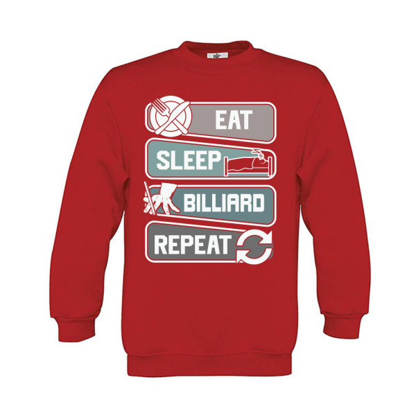 Sweatshirt Kinder Eat Sleep Billiard Repeat