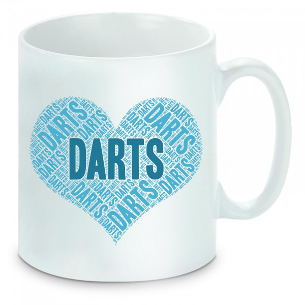 Tasse einfarbig Darts Heart