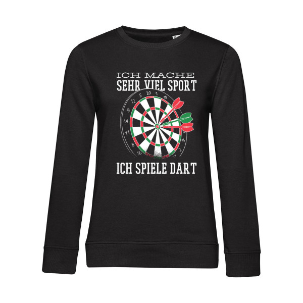 Nachhaltiges Sweatshirt Damen Darts Ich mache sehr viel Sport