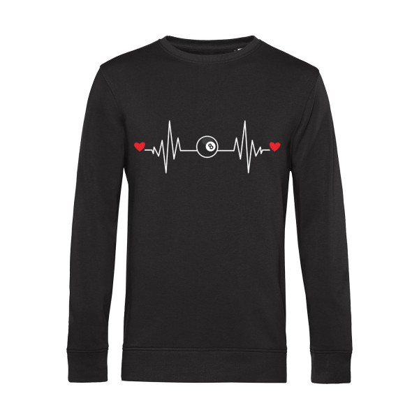 Nachhaltiges Sweatshirt Herren Billard - Herzstromkurve