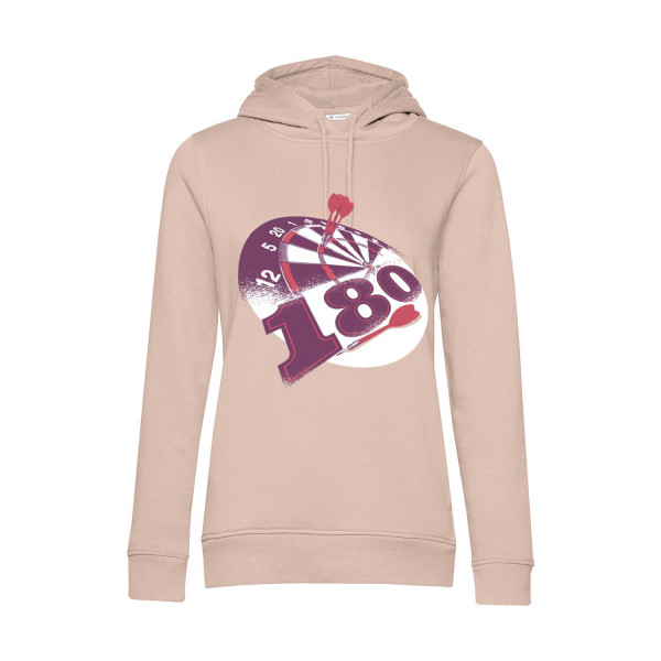 Nachhaltiger Hoodie Damen Darts Retro 180 violett