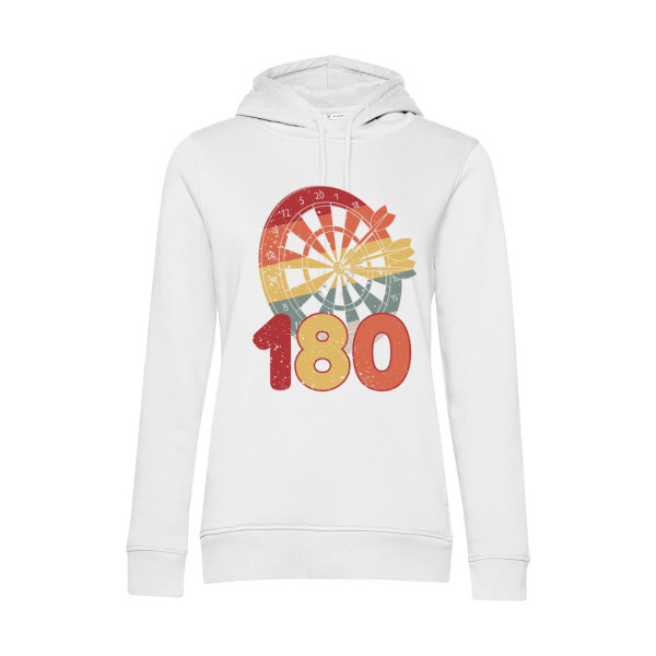 Nachhaltiger Hoodie Damen Darts Retro 180