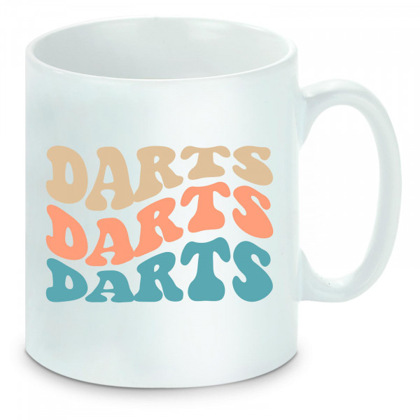 Tasse einfarbig Darts Farben Wellen