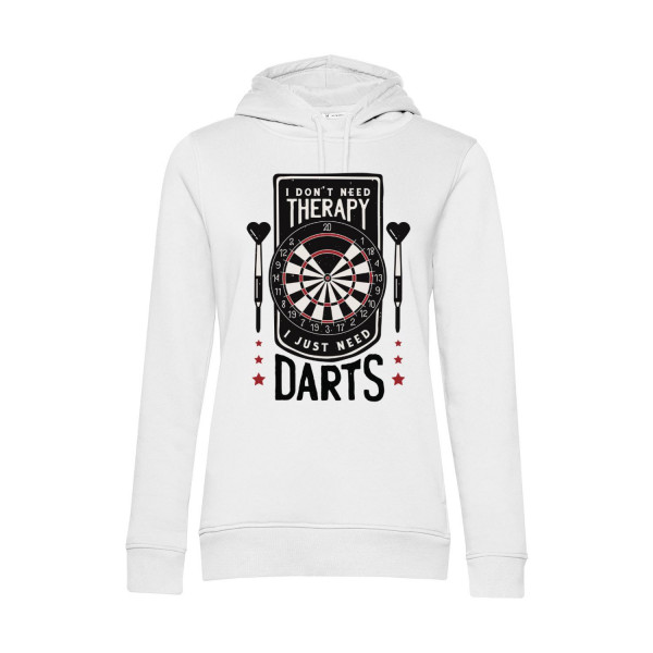 Nachhaltiger Hoodie Damen Darts I don't need Therapy