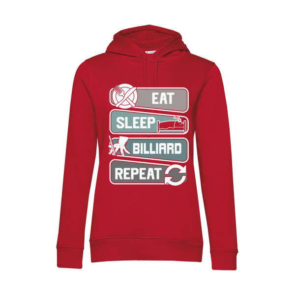 Nachhaltiger Hoodie Damen Eat Sleep Billiard Repeat