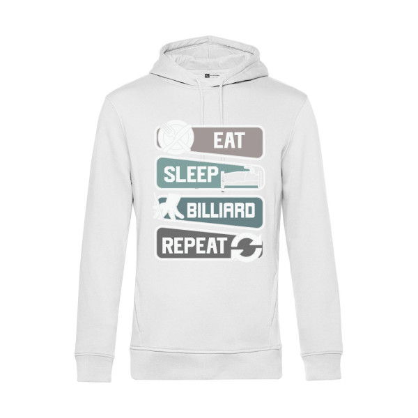 Nachhaltiger Hoodie Herren Eat Sleep Billiard Repeat