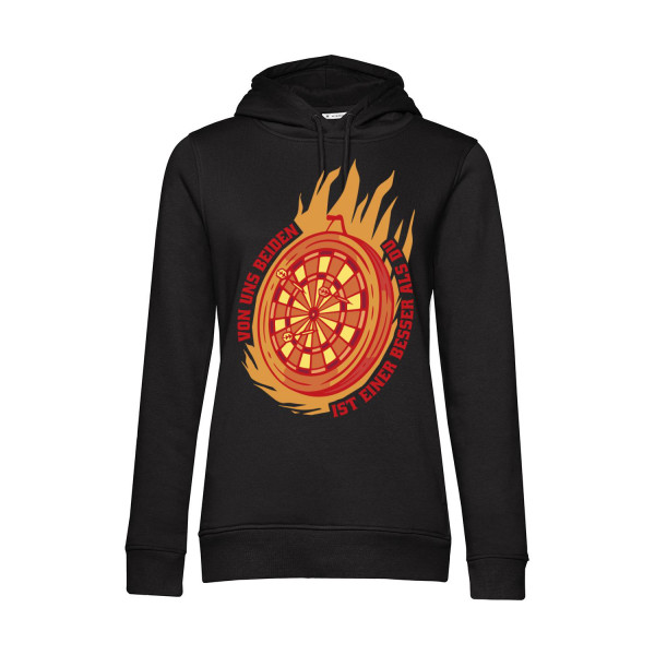 Nachhaltiger Hoodie Damen Darts Von uns Beiden ist einer besser als Du