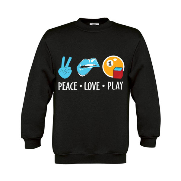 Sweatshirt Kinder Billard Peace Love Play