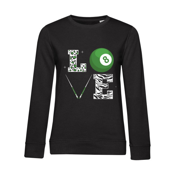 Nachhaltiges Sweatshirt Damen Billard Love