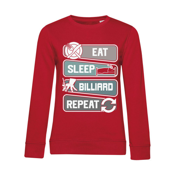 Nachhaltiges Sweatshirt Damen Eat Sleep Billiard Repeat