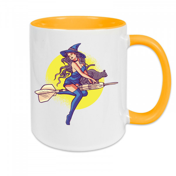 Tasse zweifarbig Darts Witch