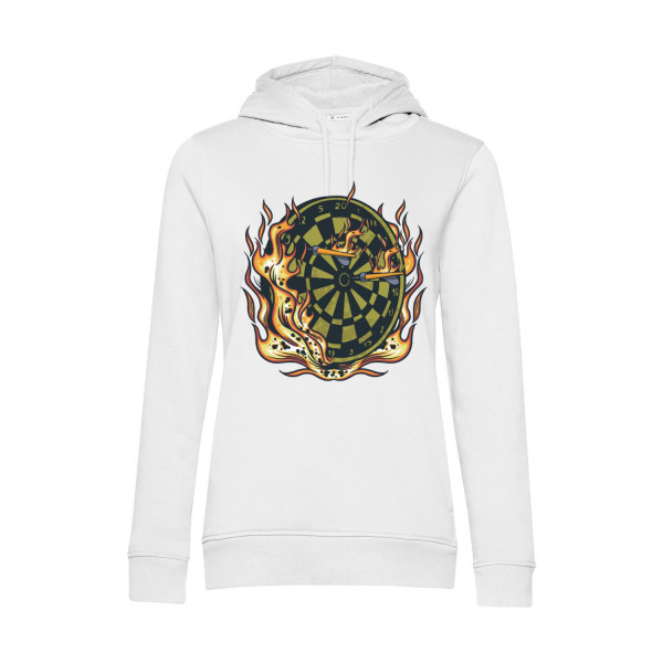 Nachhaltiger Hoodie Damen Darts Board on Fire